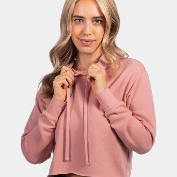 Women's Laguna Sueded Raw Edge Crop Hoodie Thumbnail